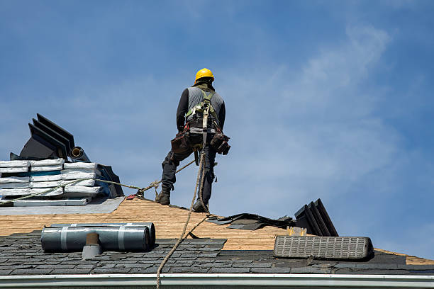 Professional Roofing technician working in Winthrop, MA